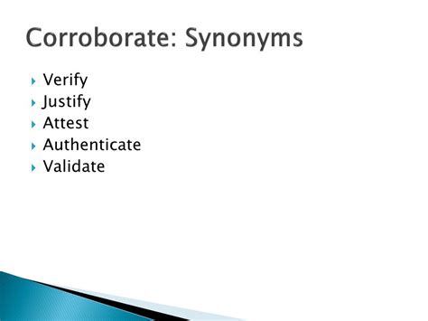 Corroborated synonyms .